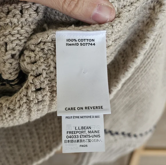 LL Bean Women's Signature Cotton Fisherman Sweater, Labrador Fair Isle - Picture 12 of 13